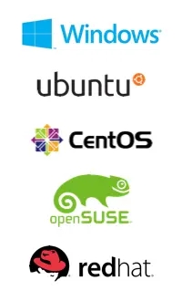 Logos Windows Ubunto CentOS OpenSUSE redhat